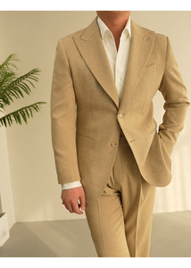 Abito <span class=keywords><strong>da</strong></span> <span class=keywords><strong>Uomo</strong></span> Stile Napoletano 2025, Traspirante, Casual, <span class=keywords><strong>in</strong></span> Misto <span class=keywords><strong>Lino</strong></span>, Monopetto con Risvolto a Punta - Product Image 6