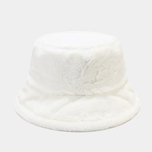 Solid Color Simple <b>Faux</b> Rabbit <b>Fur</b> <b>Bucket</b> <b>Hat</b> Autumn Winter Woman Outdoor Plain Tie Dyed Plush Warm Basin Fishing <b>Bucket</b> <b>Hat</b> - Product Image 6