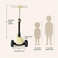 Trottinette Électrique à 3 Roues pour Enfants avec Lumières LED Colorées, Conception Pliable, Utilisation Extérieure, Roues Stables et Hauteur Réglable