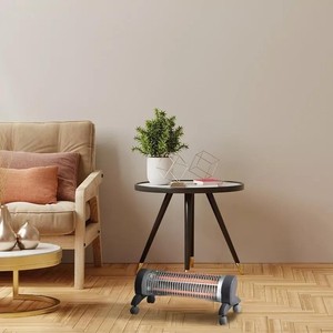 Poêle à quartz portable 1200w avec roulettes, idéale pour chauffer les petits espaces et fournir un confort à la maison. - Product Image 1