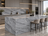 Dalles de marbre gris italien en pierre naturelle pour tables consoles, plans de travail de cuisine, murs de douche, carreaux de sol, monte-escaliers et étagères