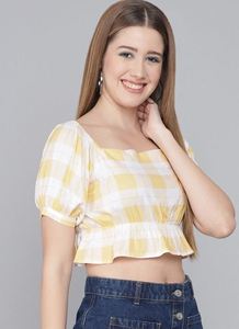 Haut élégant pour filles à porter en soirée, haut pour filles de couleur unie, haut pour filles de qualité supérieure, doux et léger, exportateur indien à bas prix - Product Image 3