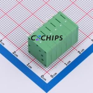 DB241R-3.5-6P-GN Spring Terminal Block Bent Lead Through Hole,P=3.5mm Connector 1x6P 3.5mm Green 6P - Product Image 2