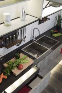 NICOCABINET Armoire de <span class=keywords><strong>cuisine</strong></span> design moderne et simple à haute brillance Unité de <span class=keywords><strong>cuisine</strong></span> pour appartement Petit placard de <span class=keywords><strong>cuisine</strong></span> avec automatique - Product Image 6