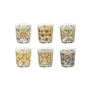 Set di 6 bicchieri Medici con decorazioni assortite - Product Image 1