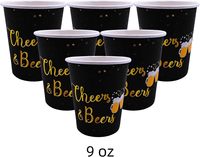 Vente chaude 60e anniversaire fête fournitures 170 pièces ensemble 24 assiettes en papier or noir bannière nappe serviettes tasses moderne Eid