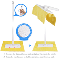 Vadrouille de nettoyage de sol à serrage automatique Lingettes remplaçables Recharge de serviettes Chiffon non tissé Tissu humide Essuie-glace de fenêtre Vadrouille plate jetable