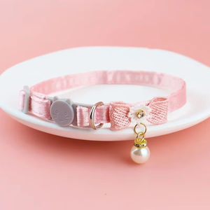 <span class=keywords><strong>Collar</strong></span> de lazo de encaje rosa para mascotas de alta calidad, <span class=keywords><strong>Collar</strong></span> desmontable para gatos, accesorio para productos para mascotas - Product Image 5
