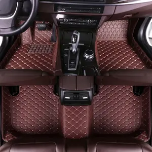 Factory Wholesale Custom 5D Diamond Leather Car Mats Full Set Luxury Style Car Foot Mats for c4 grand picasso 2007/santa fe 2022