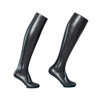 Mannequin de pied en fibre de verre noir mat pour l'affichage de chaussettes de football homme/femme