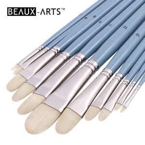 Pinceau d'artiste en poils synthétiques de porc, manche long, pour <span class=keywords><strong>peinture</strong></span> à l'huile, acrylique, <span class=keywords><strong>gouache</strong></span> - Product Image 1