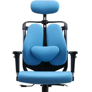Computer da ufficio moderno in pelle blu scuro con sedia da ufficio con ruote per sedia ergonomica per adolescenti