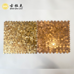 <span class=keywords><strong>Papier</strong></span> <span class=keywords><strong>peint</strong></span> auto-adhésif en aluminium doré de luxe, motif <span class=keywords><strong>mosaïque</strong></span> hexagonale or rose, personnalisé pour la décoration murale de crédence - Product Image 2
