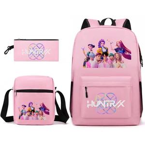Sac à dos d'<span class=keywords><strong>anime</strong></span> JM K-pop <span class=keywords><strong>Demon</strong></span>-hunting <span class=keywords><strong>Slayer</strong></span> Rumi, ensemble de <span class=keywords><strong>3</strong></span> pièces, léger, sac d'école pour enfants - Product Image 1