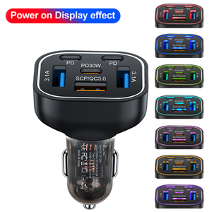 80W 6 in 1 PD Schnell ladung Auto ladegerät USB Schnell ladung <span class=keywords><strong>3</strong></span>.0 Für Telefon 15 Samsung Xiaomi Typ C Autotelefon-Ladegerät Adapter Im Auto - Product Image 2