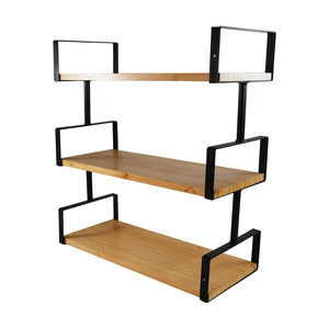 Home Decor Solid Wood Floating <b>Shelves</b> Rustic Pipe <b>Shelf</b> Brackets Customized Wooden Wall Cosmetic Book Storage - Product Image 4