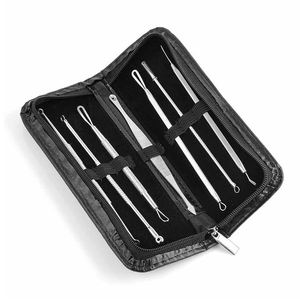 ชุดเครื่องมือกำจัดสิวหัวดำทำจากสเตนเลสสตีลจากญี่ปุ่นมือโปรเครื่องดูดสิวใบหน้าสีเงิน - Product Image 1