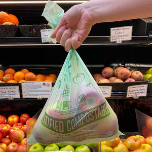 <b>Compostable</b> Biodegradable T-Shirt <b>Bag</b> PBAT+PLA+Corn Starch Material Recycled Materials for Supermarket Exhibition Shopping <b>Bags</b> - Product Image 5