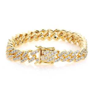 Hop 9mm Single Row Zircon Cuban <b>Bracelet</b> Personality <b>Couple</b> <b>Bracelet</b> Accessories Women Tanjing Fashion Lijing Necklace - Product Image 6