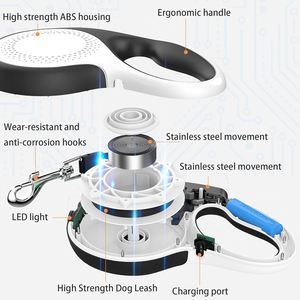Customizable Simple Reflective Nylon <b>Dog</b> <b>Leash</b> 5m Quick Release Retractable Eco-Friendly Letter Ribbons Personalized - Product Image 2