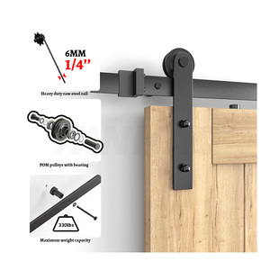 SKYSEN 2M/6.6FT Kit Ferramenta Scorrevole a I <span class=keywords><strong>per</strong></span> Porte Scorrevoli Esterne in <span class=keywords><strong>Legno</strong></span> - Vendita all'Ingrosso - Product Image 3