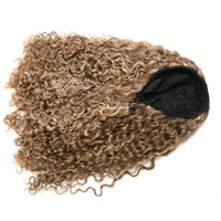 Perruque mi-tête en cheveux humains vierges bruts, avec couleur de racine personnalisée, styles Afro Kinky Curly, Coily Wave, Wavy, U-Part et V-Part, fabriquée à la machine