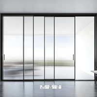 Porte coulissante en aluminium et verre coupe-feu, avec joint anti-fumée, pour sortie de secours d'immeubles commerciaux, escaliers et usines