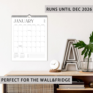 Directement de l'usine |   <span class=keywords><strong>Calendrier</strong></span> mural en carton de haute qualité sur mesure 2026-2027, 18 mois |   Écologique |   Impression offset - Product Image 3