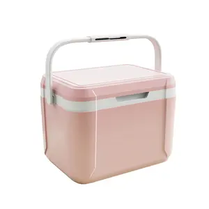 KBKS 5L kotak pendingin keras portabel Kemah luar ruangan ringan merah muda untuk minuman