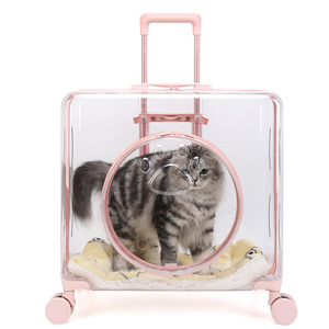 Clear Pet Rod Case Large Portable Traveler Pet <strong>Cages</strong> Carrier Out Cart Large Breathable Pet Air Case - Product Image 1