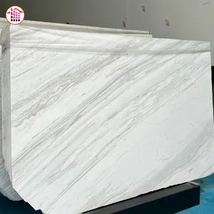 China factory volakas marble with gray veins White Marble Tile Flooring wall Slab Natural Stones Tiles high quality Parapet