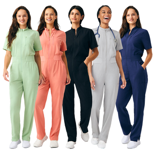 Combinaison unisexe à manches courtes ajustée pour femmes, vêtements de soins infirmiers, uniforme d'infirmière, jogging, uniformes de salon, ensembles de blouses - Product Image 2