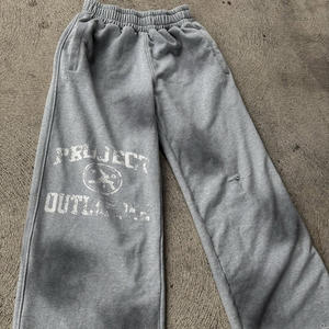 Pantalones Deportivos de Hombre, Estilo Vintage, Lavado Ácido, Holgados, de Lana, con Estampado Gráfico Digital Hip Hop, Pierna Recta, Desgastados, para Otoño - Product Image 2