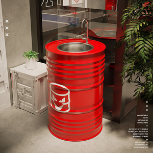 Longstar Bar Industriestil Waschbecken – Virales Ölfass-Badezimmerwaschbecken 90cm – Industrielles Fassbecken für Bar & Bad - Product Image 1