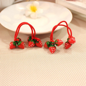 Lindas ligas para el cabello con diseño de fresa roja, accesorios para el cabello de uso diario para niños - Product Image 4