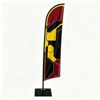 Drapeau publicitaire portable personnalisé avec logo, impression par transfert thermique et kit de base croisée pour salons professionnels et vitrines