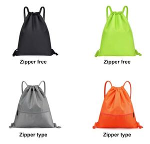 New Custom Logo Light <b>Drawstring</b> Bag Waterproof Oxford Bag Zipper Pocket Casual Sports Knapsack <b>Drawstring</b> <b>Backpack</b> for Outdoor - Product Image 2
