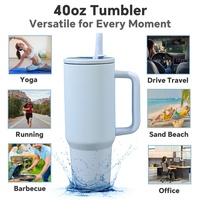 Meilleures ventes : Gourde isotherme sous vide de 40 oz, voyageur, anti-fuite, double paroi en acier inoxydable, avec paille pliable