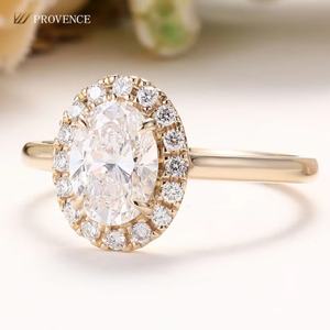 แหวนเพชรทรงรี 1.2 กะรัต เกรด D VVS เพชรเลี้ยงในห้องปฏิบัติการ เครื่องประดับชั้นดี แหวนกันน้ำ งานแฮนด์เมด ชุดแหวนคู่สำหรับผู้หญิง - Product Image 2