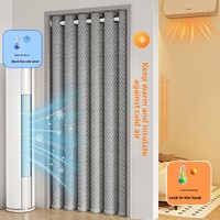 Rideau de porte thermique DaiRui en flanelle épaisse, séparateur de pièce pour l'intimité, protection contre le vent froid, économie d'énergie AC, gris