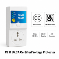 Protecteur de tension automatique AVS 13A 2200W, protection contre les surtensions et les sous-tensions pour réfrigérateur, 230V monophasé, CE UKCA, prise UK