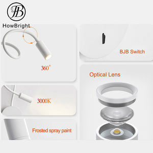 Modernes Interieur Silber Weiß Schwarz Schwanenhals Wand leuchte <span class=keywords><strong>LED</strong></span> Nachttisch leuchte Wand montage Verstellbare Wand leuchte - Product Image 3