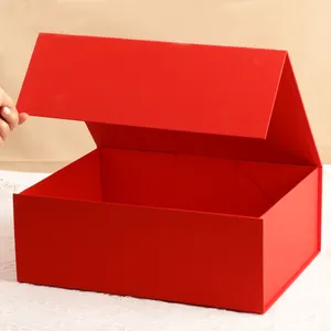 Custom Logo Red Magnetic Gift Box For Bridesmaid