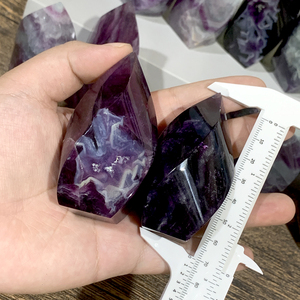 Vente en gros de pierres de fluorite naturelle sculptées en forme de flamme, style Feng Shui, décoration d'intérieur, artisanat en cristal - Product Image 5