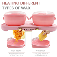 Chauffe-cire double pot 2-en-1 électrique 800cc, pot métallique pliable, prise universelle, garantie 1,5 an, pour salon de beauté et usage domestique