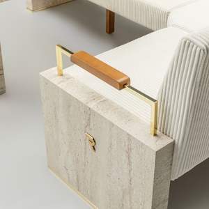 Conjunto de Sofás de Jardín Modernos de Madera de Abedul Sólido para 6 Personas, Muebles de Exterior con Tela Fácil de Limpiar - Product Image 2