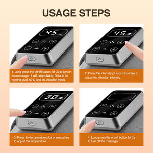 Sabuk pijat elektrik, sepasang pemijat lutut elektrik pemanas getaran untuk pereda nyeri otot Arthritis pijat analgesik - Product Image 4