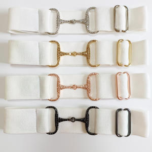 Glitter warna berkilau Logo ukiran gratis 1.5 inci 4cm lebar elastis kuda berlian imitasi sabuk kait tanpa MOQ produk kuda - Product Image 3