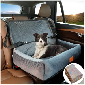 Asiento elevador plegable de alta calidad para perros JW PET, asiento de coche para mascotas con almohadilla de protección de seguridad duradera y cómoda para asiento trasero de coche - Product Image 1