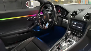 SJC 64 couleurs, éclairage ambiant dynamique pour voiture, pour <span class=keywords><strong>Porsche</strong></span> 2016-2023, modèles 718, éclairage intérieur de voiture, accessoires de décoration de voiture - Product Image 4